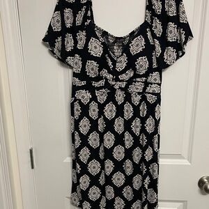 Lily Rose Black and White Patterned Mini Dress